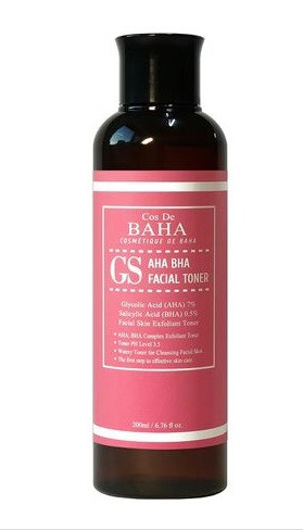 Тонер для обличчя Cos De Baha AHA BHA Facial Toner з гліколевою кислотою 7% та саліциловою кислотою 0.5%, 200 мл, фото 1