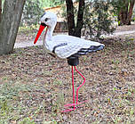 Лелека малий - садова фігура з кераміки на металевих лапках