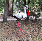 Лелека великий - садова фігура з кераміки на металевих лапках