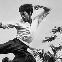 Плакат "Брюс Лі, Вихід Дракона, удар у стрибку, Bruce Lee", 43×60см, фото 2