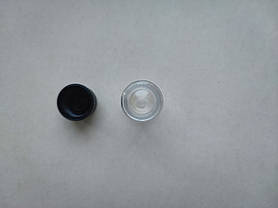 12 - 10 мл прозорий ПЕТ флакон з чорною ребристою закруткою, кришкою, пляшка, флакони пластиковий, пластмасовий з ковпачком, фото 3