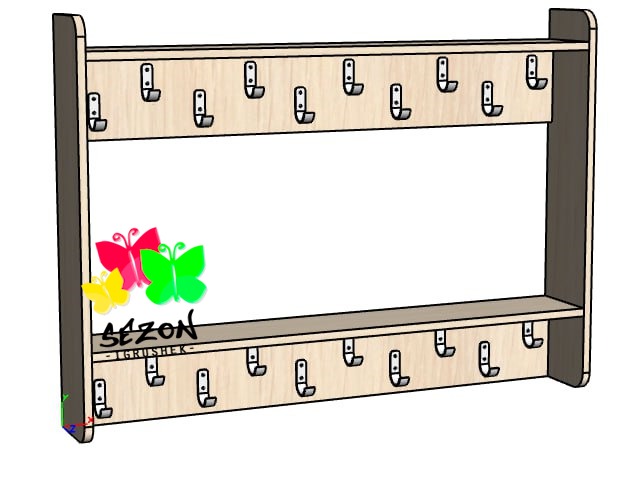 Вішалка для рушників 20 гачків для дошкільних установ ST-214, фото 1