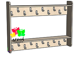 Вішалка для рушників 20 гачків для дошкільних установ ST-214