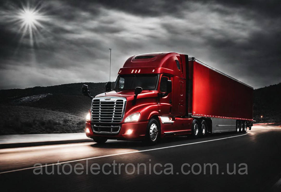 Картина на полотні "Red Freightliner Cascadia Semi-Trailer Truck" | STT.3.2, фото 1