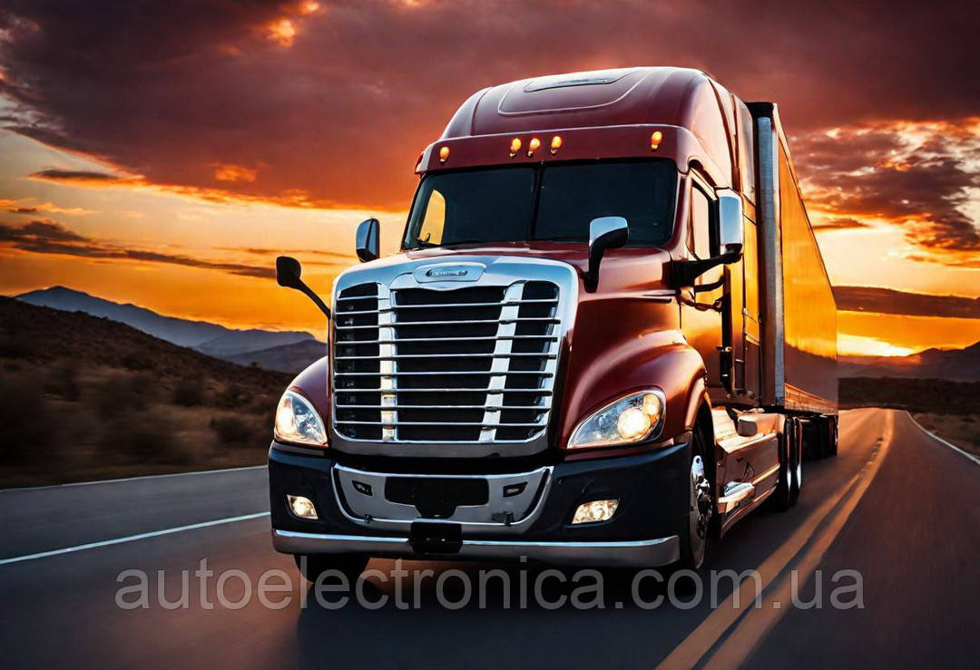Картина на полотні "Red Freightliner Cascadia Semi-Trailer Truck" | STT.3.3