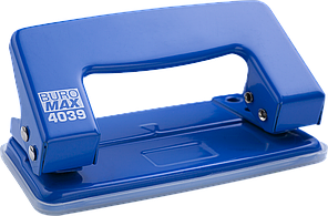 Дирокол для паперу, канцелярський дирокол (10 аркушів, металевий, синій) Buromax Jobmax BM.4039-02