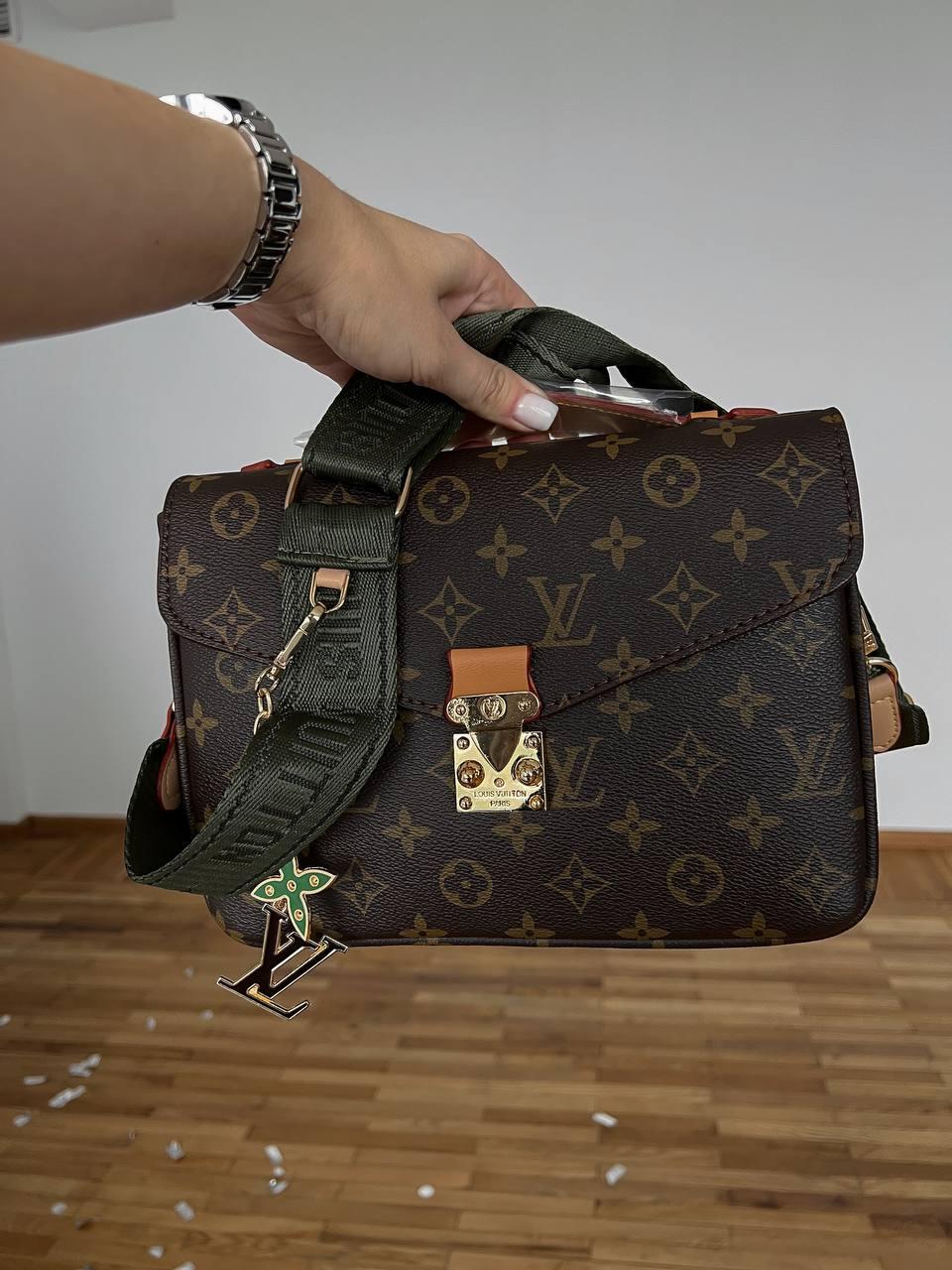Жіноча сумка Louis Vuitton Super Pochette Brown Bag (Коричнева) Луі Віттон Крос боді екошкіра 1 відділення LV