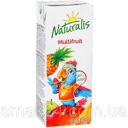 Напій соковмісний Мультифрукт Naturalis Multifruit 0.2 л з трубочкою