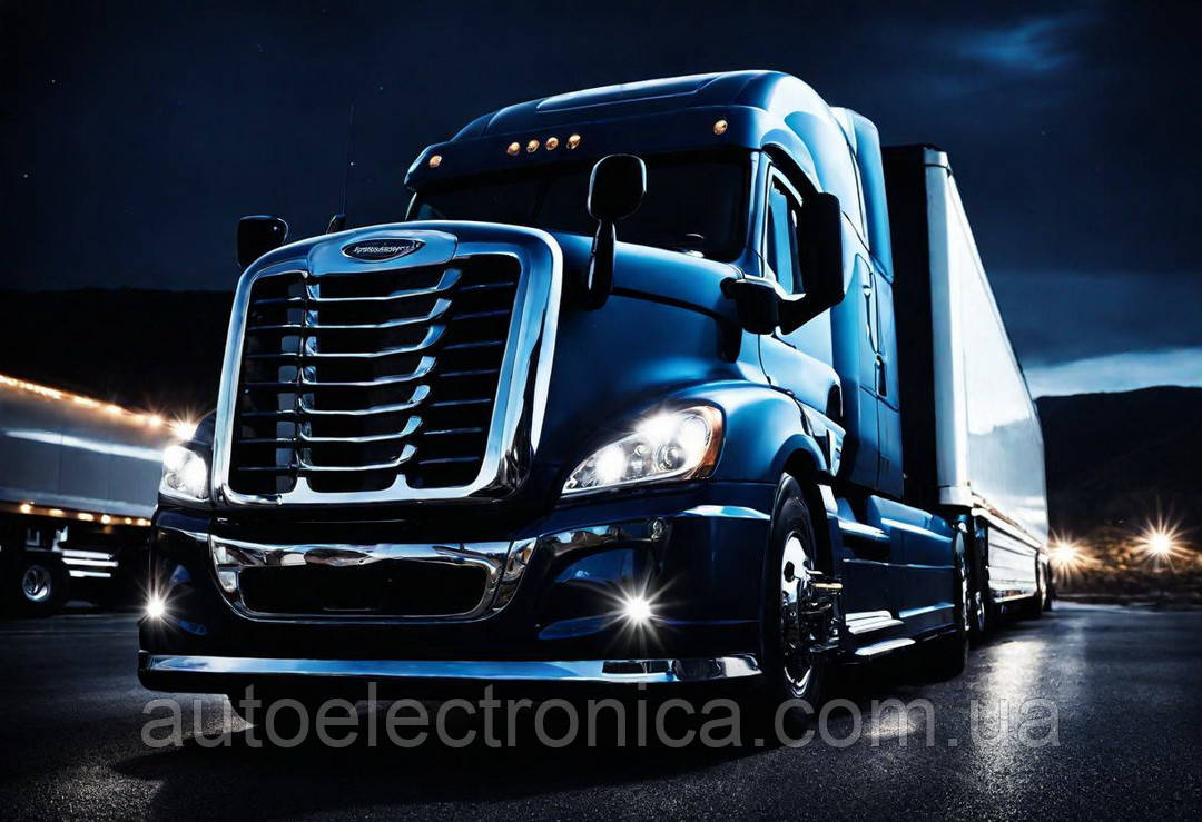 Картина на полотні "Navy Blue Freightliner Cascadia Semi-Trailer Truck" | STT.3.4