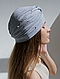 Чалма жіноча літня із трикотажу з перлинами D.Hats сірого кольору - фото 7 - id-p2227552529