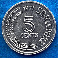 Монета Сінгапуру 5 центів 1971 р.