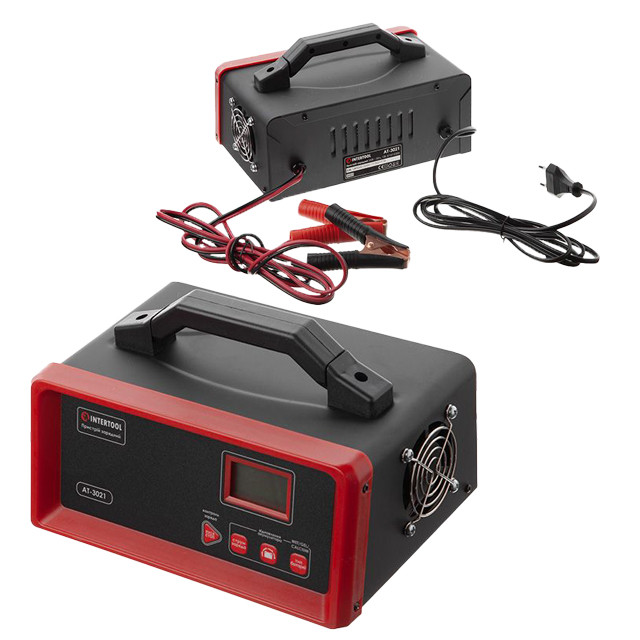 Зарядний пристрій 12 В, 5 / 10 / 15 / 20 А, 230 В, режим реанімації (десульфатації) акумулятора INTERTOOL AT-3021, фото 1