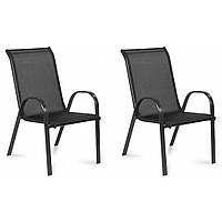 Стілець садовий терасний Bonro Бонро B-1064 чорний комплект (2 шт) (42400526)
