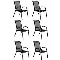 Стілець садовий терасний Bonro Бонро B-1064 чорний комплект (6 шт) (42400528)