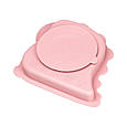Силіконовий посуд для підгодовування чашка, тарілка з трьома секціями, ложка набір посуду для дітей рожевий Lugi, фото 5