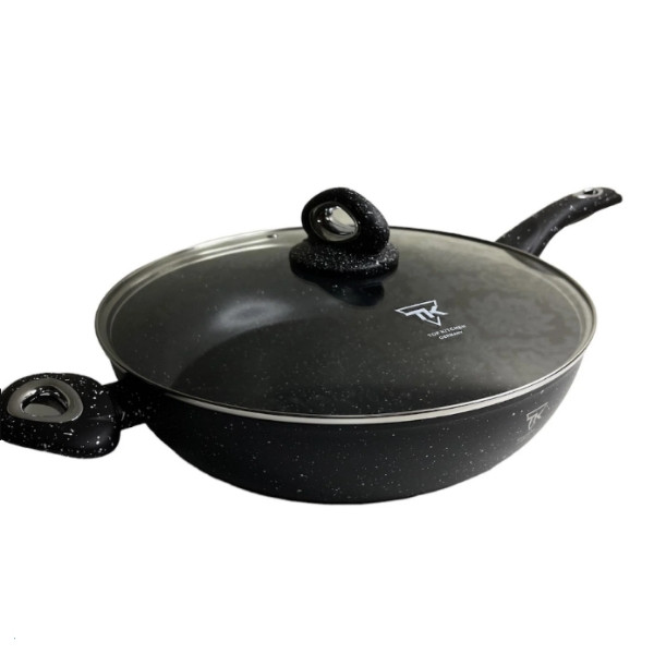 Нове надходження Сковорода з мармуровим антипригарним покриттям 32см Top Kitchen TK00096 Чорна