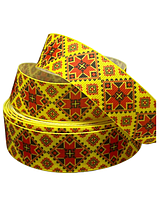 Репсова стрічка 2.5 см- орнамент, арт 015161, метр, Різнокольоровий