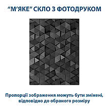 Покриття для столу, м'яке скло з фотодруком, Чорні трикутні елементи 60 х 100 см (1,2 мм) МСПБ-tx385, фото 4