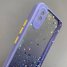 Чохол для Xiaomi Redmi 9A прозорий чохол з блискітками на телефон сяомі редмі 9а бузковий d8e, фото 4