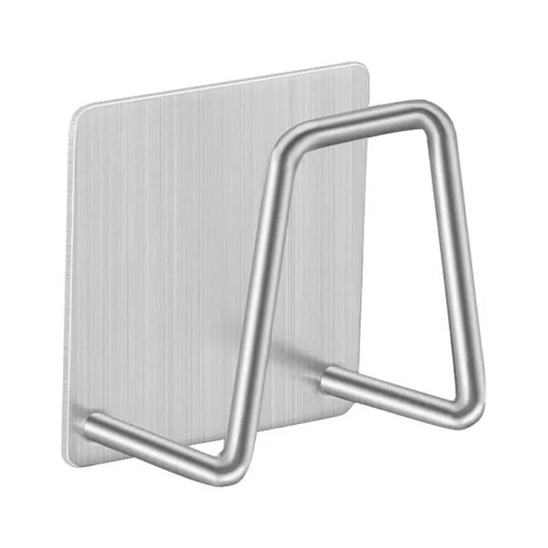 Гачок тримач для губки мочалки в мийку кухонну раковину з нержавіючої сталі SUS-304 Thin-1 47x45мм, фото 1