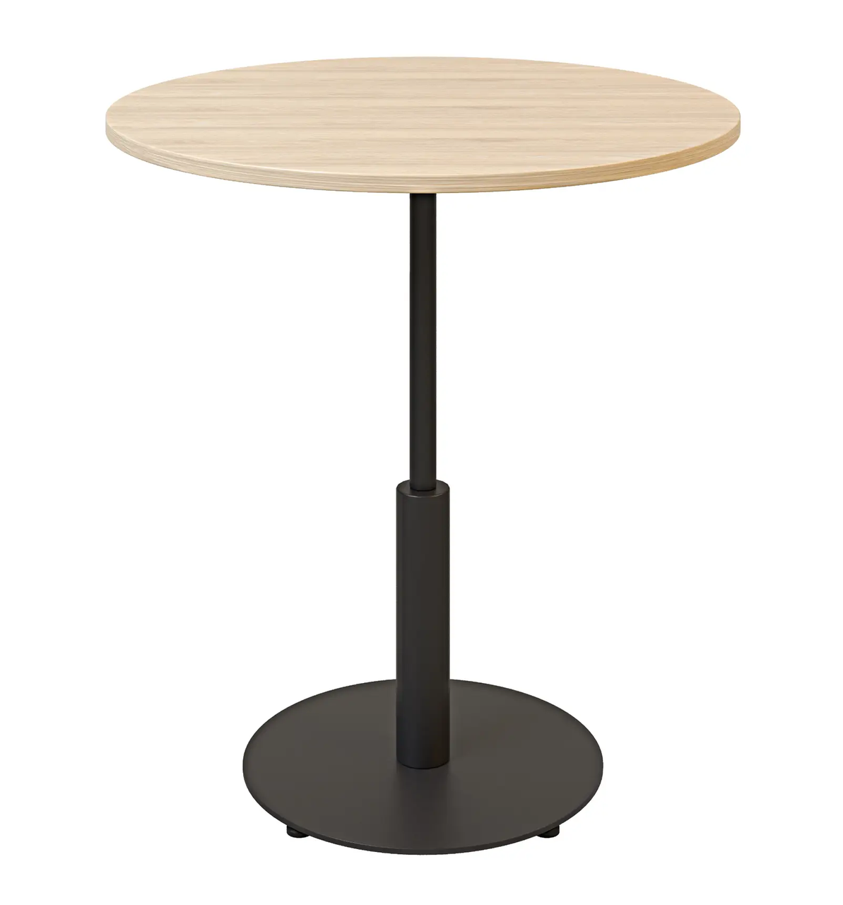 Стіл Ibiza R light d-70 чорний метал / дуб ДСП (текстура) TM Lovko