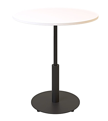 Стіл Ibiza R light d-70 чорний метал / білий ДСП (текстура) TM Lovko, фото 1