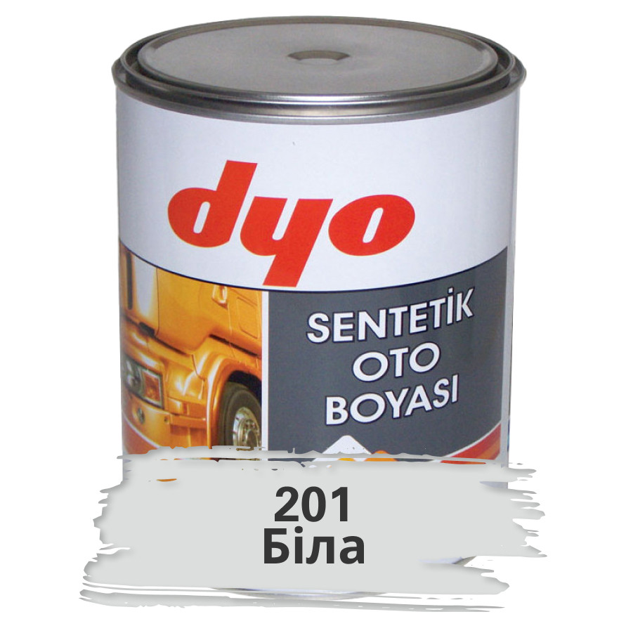 201 Біла Алкідна фарба для авто Dyo 1 кг (без затверджувача)