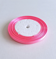 Стрічка атласна, колір яскраво рожевий, 0.6 см