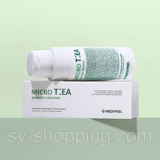 Ензимна пудра для вмивання з чайним деревом medi-peel micro tea powder cleanser, фото 1