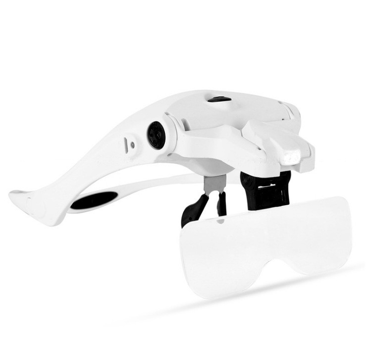 Окуляри-лупа бінокулярні 9892B2C Magnifier з LED підсвіткою для ремонту і змінним збільшувальним склом (код: 9892B2C)