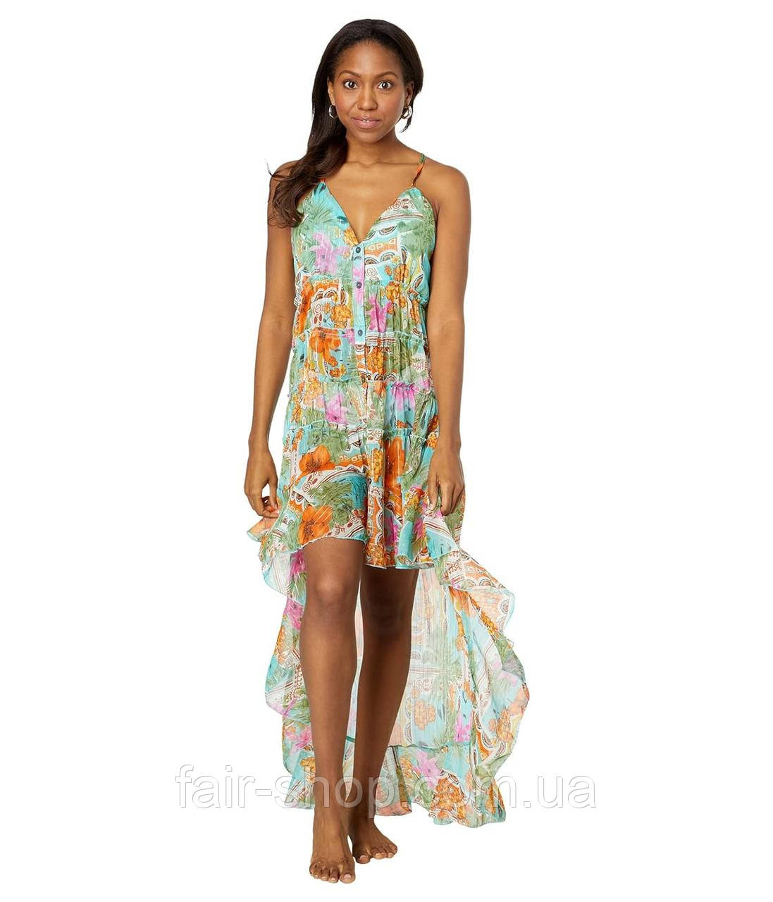Туніка America & Beyond Pool Blue Floral Beach Dress Pool Blue, оригінал. Доставка з США/ЄС протягом 14 днів, фото 1