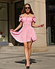 Жіноча сукня міні з креп-жатки Світло-рожевий, фото 5