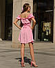 Жіноча сукня міні з креп-жатки Світло-рожевий, фото 4
