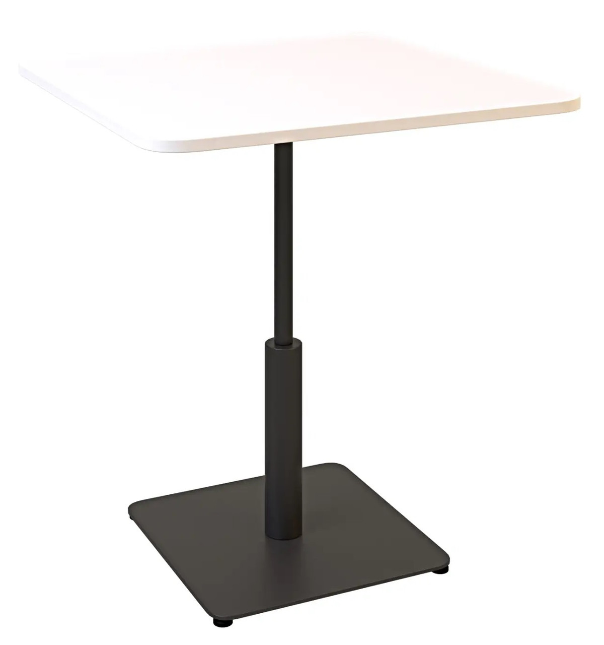 Стіл Ibiza Soft light 70x70 чорний метал / білий ДСП (текстура) TM Lovko