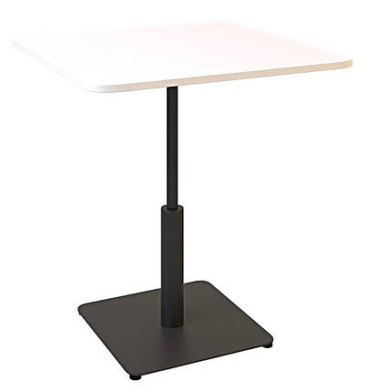 Стіл Ibiza Soft light 70x70 чорний метал / білий ДСП (текстура) TM Lovko, фото 1