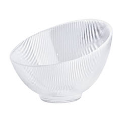 Салатниця скляна ребриста глибока 15 х 17 см тарілка для салату велика кругла Lugi