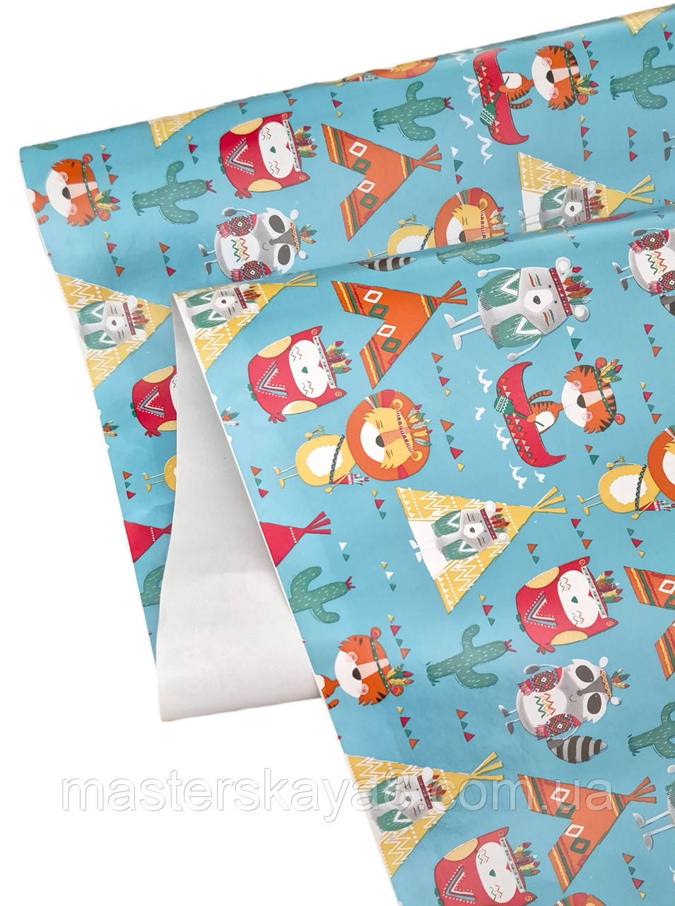 Папір 10м рулон (відео) для упаковки та декору подарунків, "Звірята"