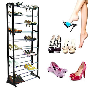 Полка для обуви 130х50х16см, на 30 пар, Amazing Shoe Rack / Полочка для обуви / Подставка для обуви