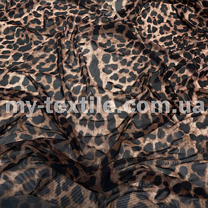 Сітка стрейч друкований принт леопард #2