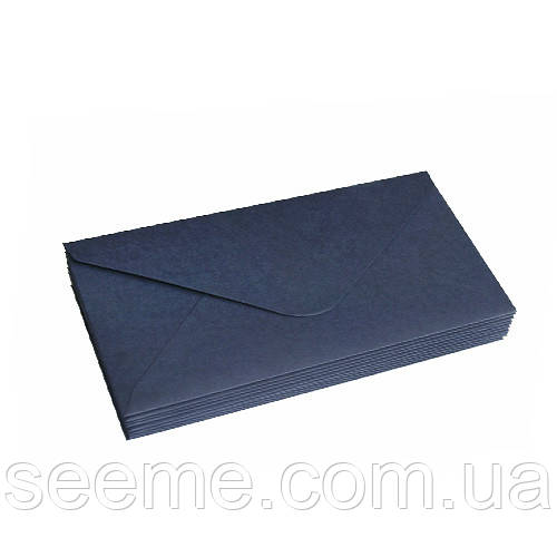Конверт 140x90 мм, колір темно-синій (navy blue), КОМПЛЕКТ 10 шт.