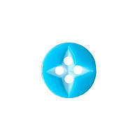 Ґудзик (гудзик) пришивний 13 мм № 20 колір білий з блакитним