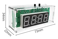 TJ-56-428 години електронні з акриловим корпусом, зелений екран. DIY набір для самостійного складання