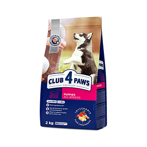 Сухий корм Club4paws Клуб 4 лапи для цуценят всіх порід, курка, 2 кг