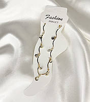 Браслет на ногу Finding Ланцюжок з підвісками мушлі зтрази Золотистий 20 см
