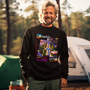 Світшот з принтом Харків місто Герой