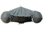 Тент транспортировочний для надувних ПВХ човнів Kolibri 370-400 см темно-сірий водонепроникний з гумовими ремінцями та, фото 3