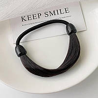 Резинка для волосся зі штучним волоссям, колір чорний