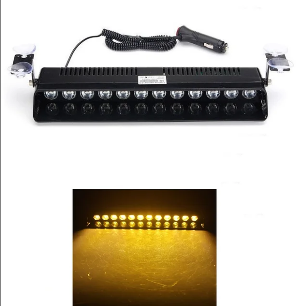 Стробоскоп на лобове скло Мигалки для авто спец сигнали 12 LED ДХО Жовтий