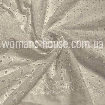 Тканина Батист вишивка прошва Білий