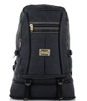 Чоловічий тактичний рюкзак брезентовий 1921 black Рюкзак брезентовий туристичний повсякденний